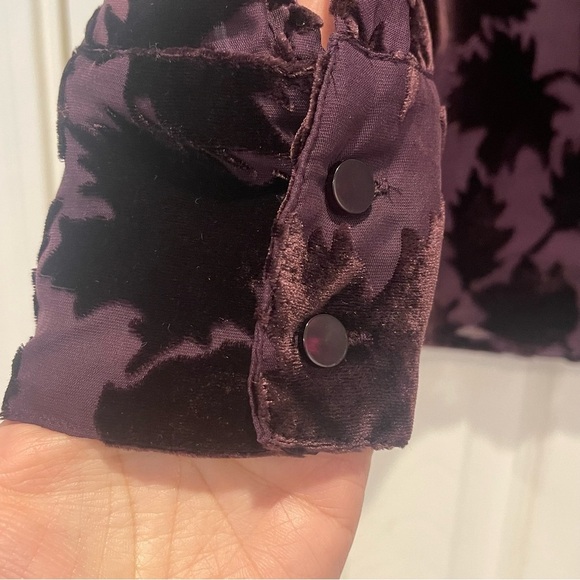 Vtg Express Women’s Small 90s Silk Blend Sheer Velvet Burnout Plum Whimsigoth - Picture 4 of 8